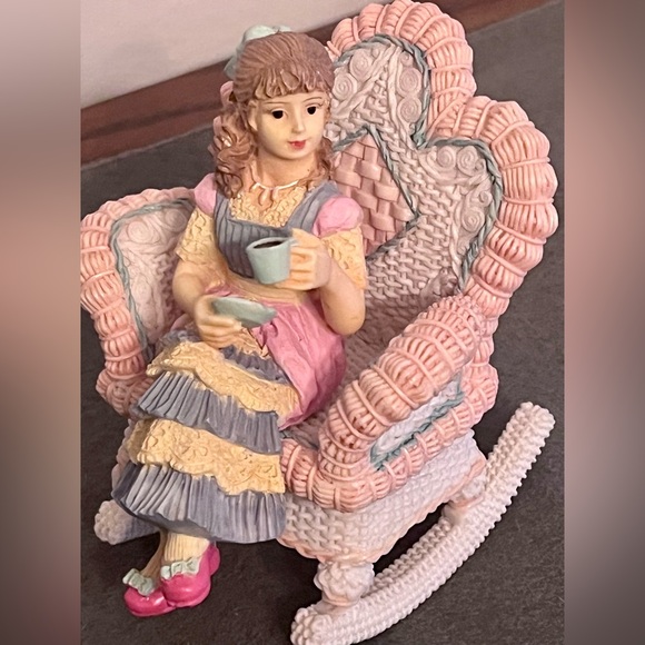 Cute Figurine Set with Rocking Chair and Table - Picture 2 of 4